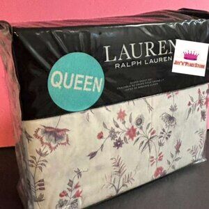 $170 Polo Ralph Lauren Maddie Floral Cotton Queen FittedSheet Pillowcase 4pc Set